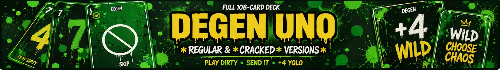 Degen UNO â full 108-card deck, regular and cracked versions